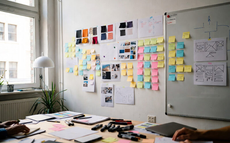 Atelier créatif moodboard brainstorm agence design