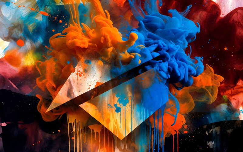 Explosion de couleurs abstrait identité visuelle