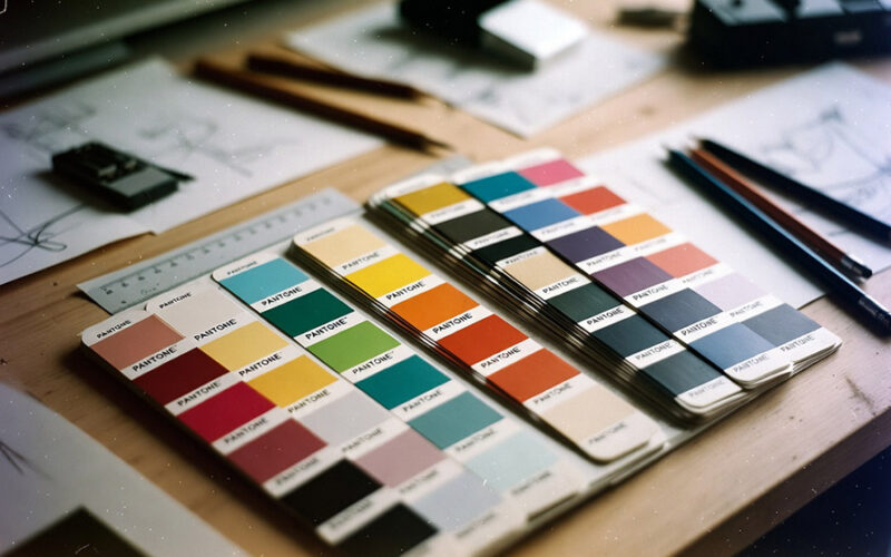 Palette Pantone nuancier couleurs bureau designer graphique