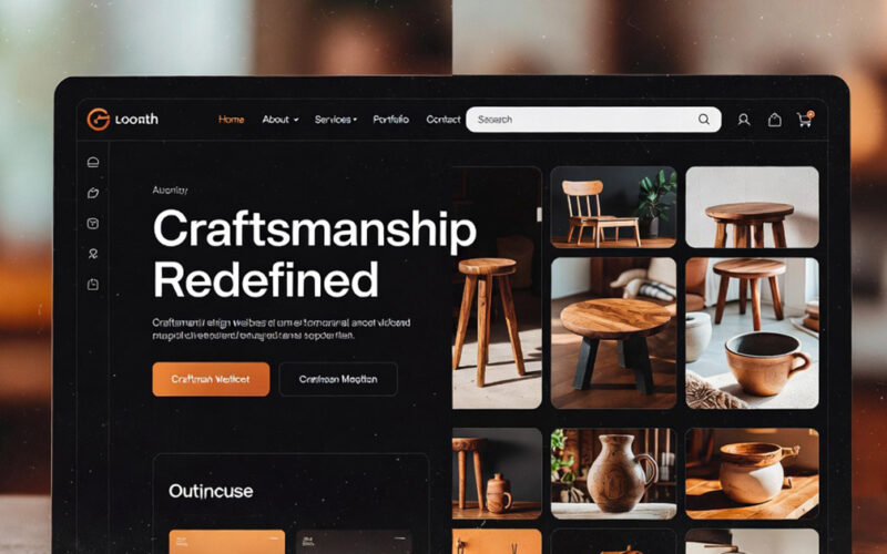 Comparaison site vitrine artisan et boutique e-commerce sur fond sombre