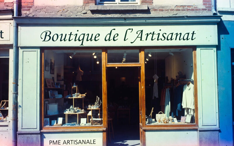 Vitrine boutique signalétique enseigne PME artisan Nord