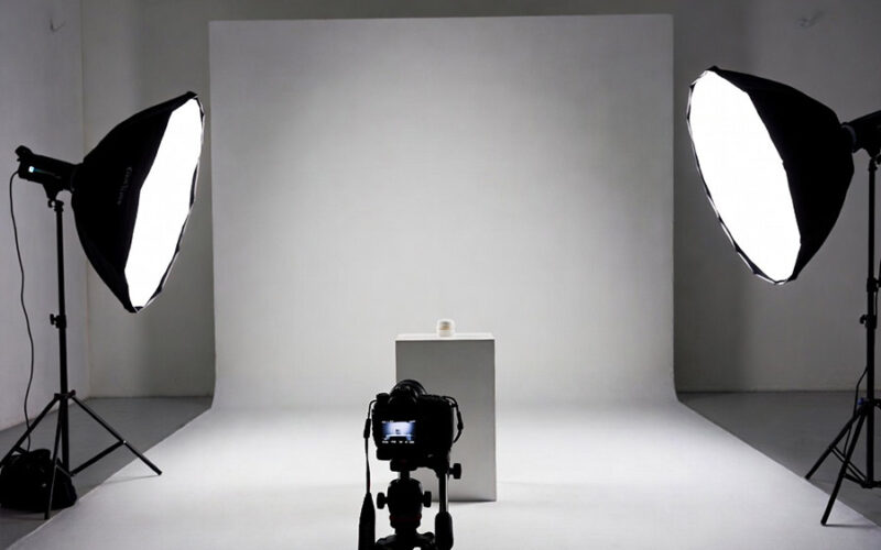 Studio photo professionnel shooting produit lumière