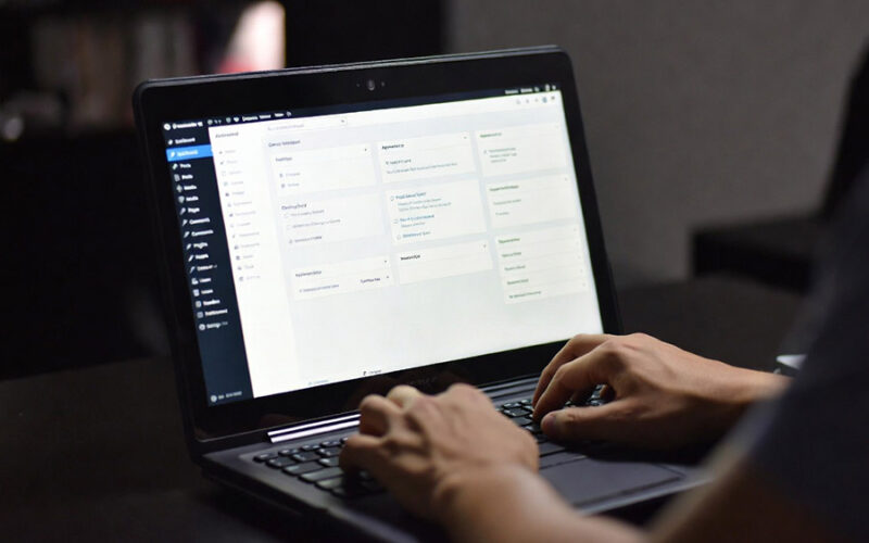WordPress tableau de bord administration site web