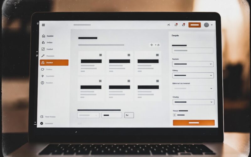 Écran d'ordinateur portable affichant une interface de création de site web